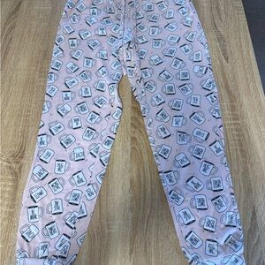 Rae Dunn Pink Coffee Mug Print Lounge Pants